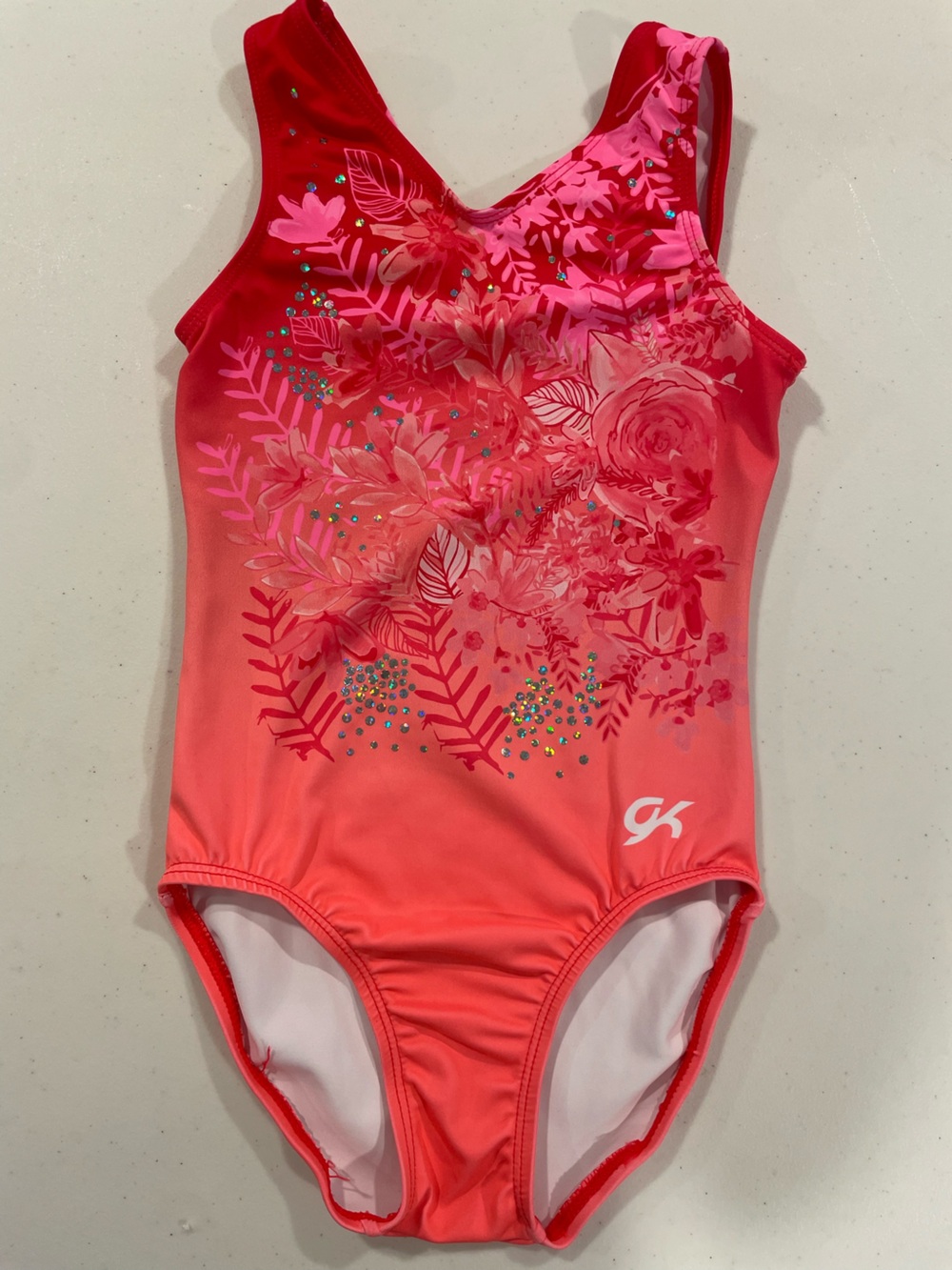 GK CM pink wildflower leotard